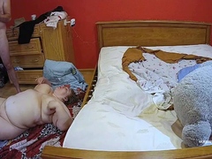 Amateur voyeur webcam BBW sucks cock for facial