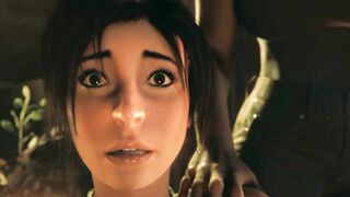 Tomb Raider Lara Gets The Biggest FUTA Cock From The Camp - 3D Animation