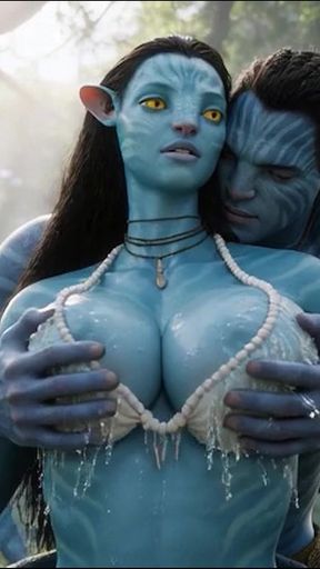 Avatar couple caressing boobs