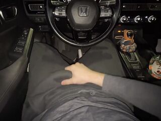 Wanking in public *loud solo hunk groaning in the car with massive indecent jizz flow*