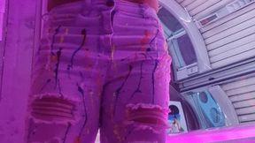 TAN BEDDING AFTER WORKOUT