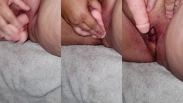 pleasuring myself with little toy that field my tight pussy
