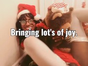 Hot shemale tgirl and a Teddy Bear for Christmas Cosplay