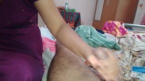 Indian Housewife Takes Her Husband's Penis in Her Mouth and Squirts His Milk
