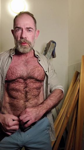 Hairy Dilf Gets Caught Wanking