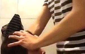 University Bathroom Face Fucking and Cum Swallowing