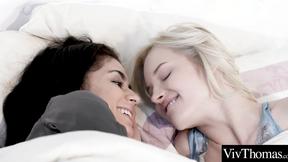 ”Cute Lesbian play around sucking clits & toes”