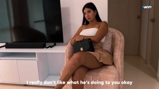 I tell my best friend about his unfaithful wife and we end up fucking in his living room (MILF)