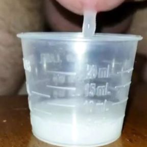 Extreme Closeup Huge Thick Load of Cum Edged Out Into Cup and Swallowed