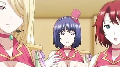 Watch these busty teen babes take turns getting their assholes stretched in an anime anal orgy!