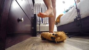 Goblin Goddess Plushies Trampled with Bare Feet and Heels - Floor Cam 4K