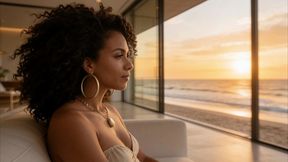 beautiful afro woman gets bored at the beach house while her boyfriend is not here and fucks a stranger on the beach without mercy - porn in spanish-audio in spanish-ai porn