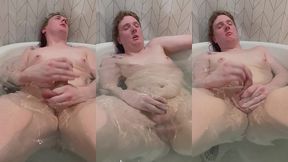 tgirl smokes in the tub and jacks off