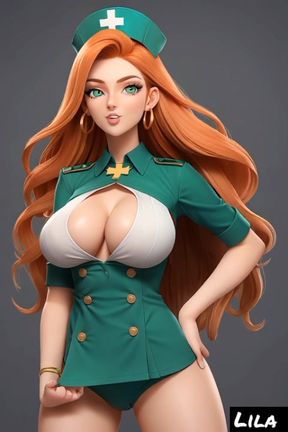 Lila Ginger nurse at hospital (Ai model)