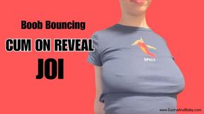 Casual Boob Bouncing Nipple Piercings JOI Cum on Reveal solo female no makeup messy bun