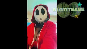 ~13 min shyguy cosplay and putting plushies under my tits~