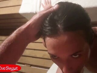 Fastened Up & Rammed Coarse! Large Rod Stranger CREAMPIED ME In The Sauna - Eve Lovely