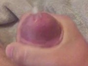 Solo jerk off and quick spray of cum