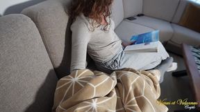 stepmom reads a book and showing her pussy i fucked her!? while nobodys home!