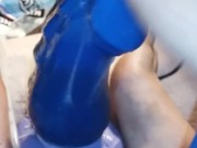 massaging my large kelvin bad dragon with him lube