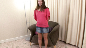 Cute brunette Tiffany Doll strips & uses a vibrator