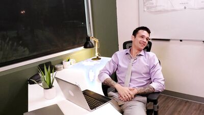 Muscly Colleague Flip Fucks Tatted Hottie At Office - Jayden Marcos, Logan Aarons - NextDoorStudios