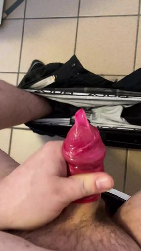Cum in strawberry condom