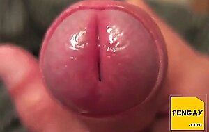 Uncut Foreskin Gaming Closeup with Cum
