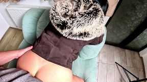 magic whore transformation in shearling and uggs. pee, deepthroat, cum on fur and squirting