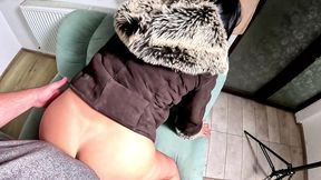 magic whore transformation in shearling and uggs. pee, deepthroat, cum on fur and squirting