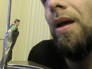 Action Figure Wrapped In Duct Tape, Licked, and later Faced With a Giant Dick!