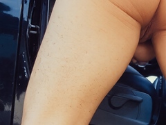 Quickie Underneath View Outside Car Fuck with Big Swinging