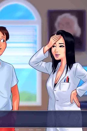 Summertime saga: MILF professor walks around the college with dildo in her pussy ep 73