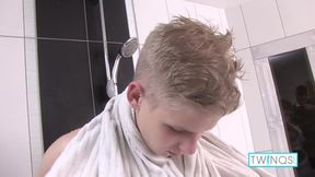Insatiable boy lover Matthew masturbates in the shower!