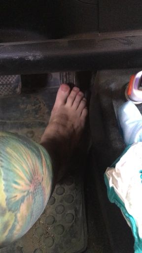 I Press the Gas and Brake Pedals in Car