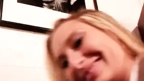 Huge black stud devours blonde's moist snatch.