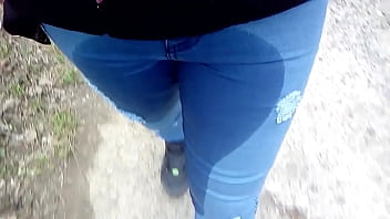 pee in jeans outdoor