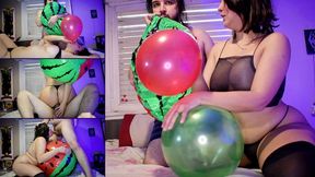 Beachball VS Balloons - Siblings sex fight HD - Bunny Looner