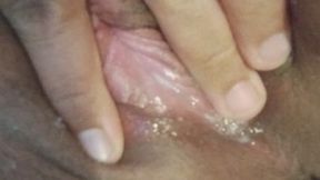 A morning orgasm and belly button poke