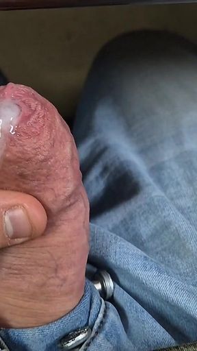 Uncut Foreskin Cock Play at the Office, Risky Phimosis Stroking at Work