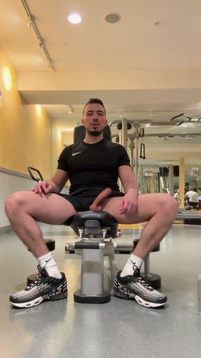 Gym Public Jerk off and Training