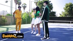 Tennis Game With Slut Stepmoms Leads To Foursome Fuckfest Orgy - Kenzie Taylor & Mona Azar - Swappz