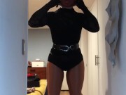 Ms. Black & White (race change, female mask, unmasking, pantyhose, stockings, trans, crossdressing)
