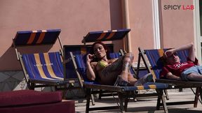 dp in the pool for my husband and cuckold