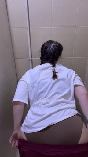 Masturbating in a public toilet at a nightclub