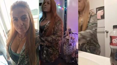 Country Girl House Cleaning and Showing Off Cleavage and Peeing In Bathroom