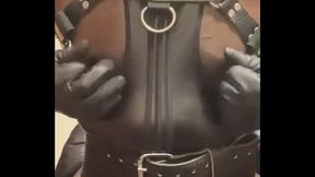 BBC Latex Tight Tit Exposing Singlet Nipple Play Edging Cum