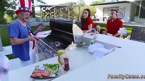 Stepbrother and Stepsister's Buddy Team Up to Fuck Each Other's Brains Out