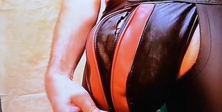 Leather jock bulge