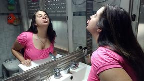 Bubblegum Chewing at Mirror - Bunny Looner